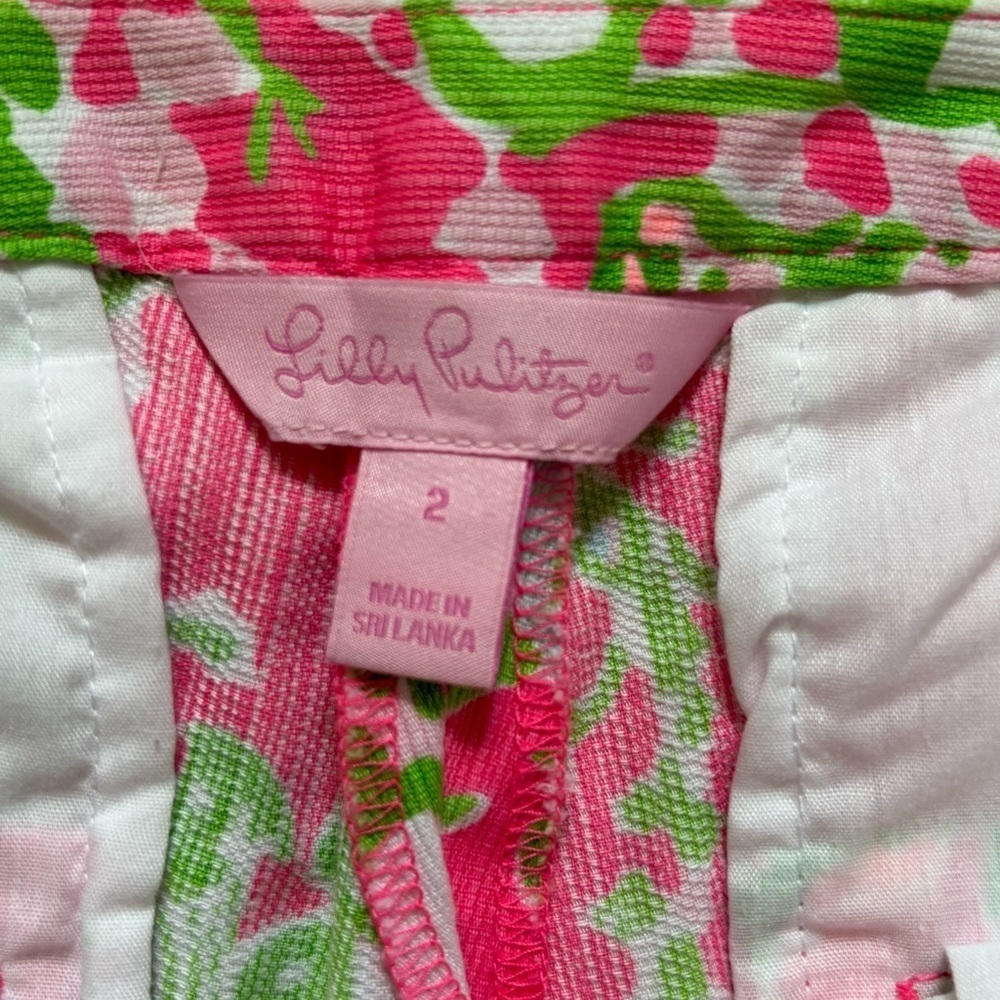 Lilly Pulitzer Adie Shorts Flamingo Pink Womens Size 2 Floral Beach Tropical - Picture 4 of 6